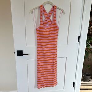 Striped Orange and Pink Women's Dress